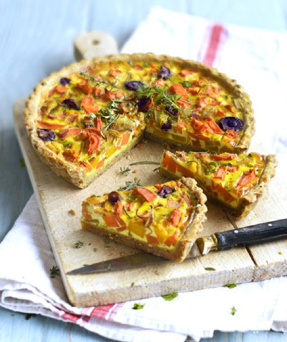 Quiche aux carottes multicolores