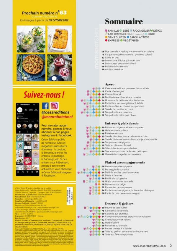 Sommaire de Mon Robot et Moi N°62
