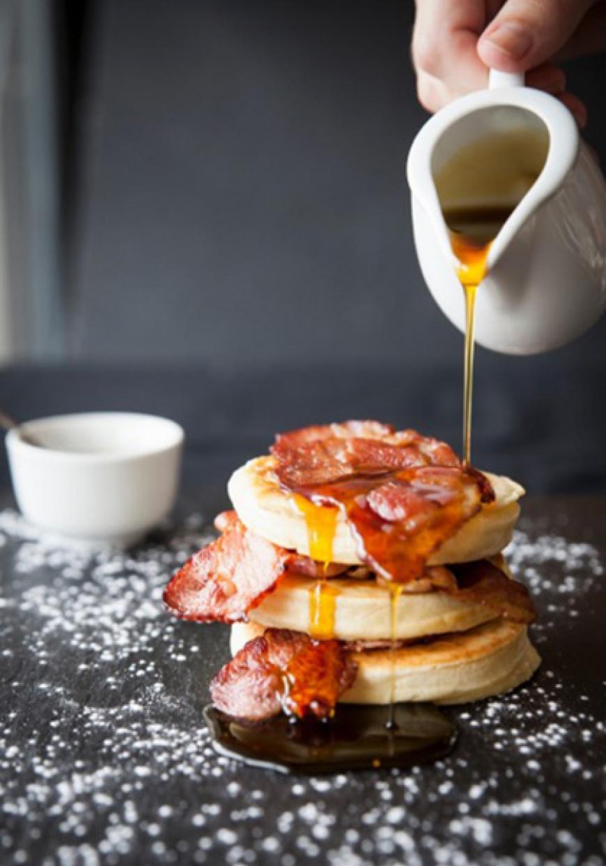Crumpets au bacon et sirop d&#039;érable