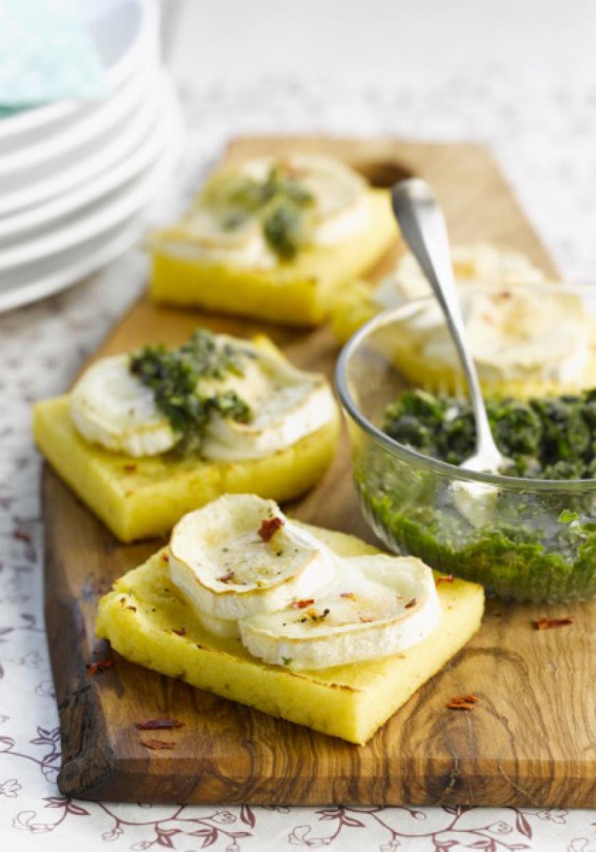 Polenta au chèvre et salsa verde