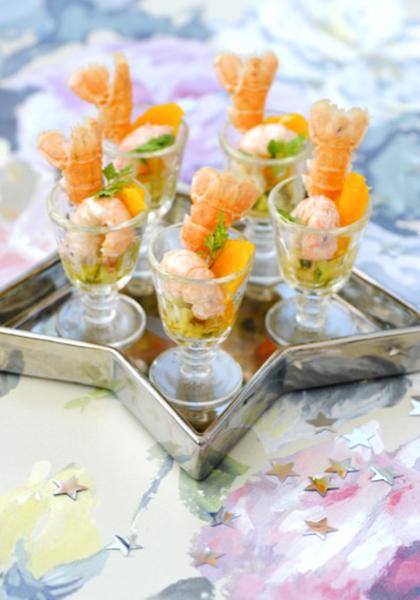 Verrine de langoustines aux clémentines