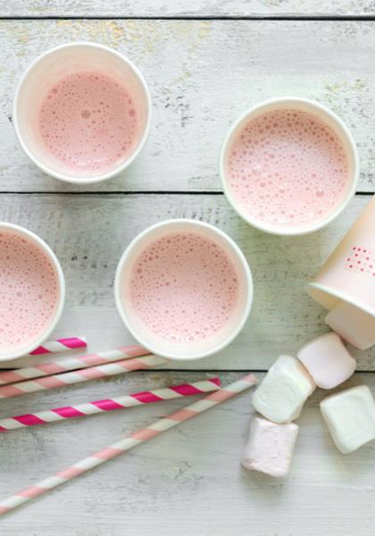 Lait-fraise aux Chamallows