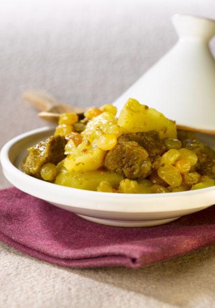 Tajine d&#039;agneau aux coings et aux raisins