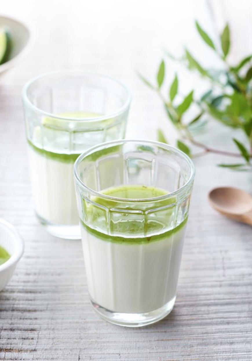 Panna cotta menthe citron vert, coulis mojito