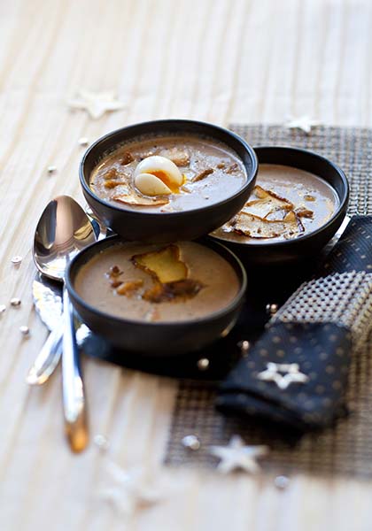Velouté de cèpes aux châtaignes