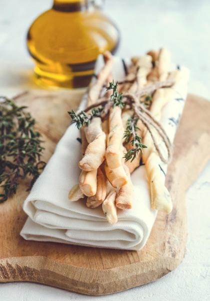 Gressins au thym et à l&#039;huile d&#039;olive