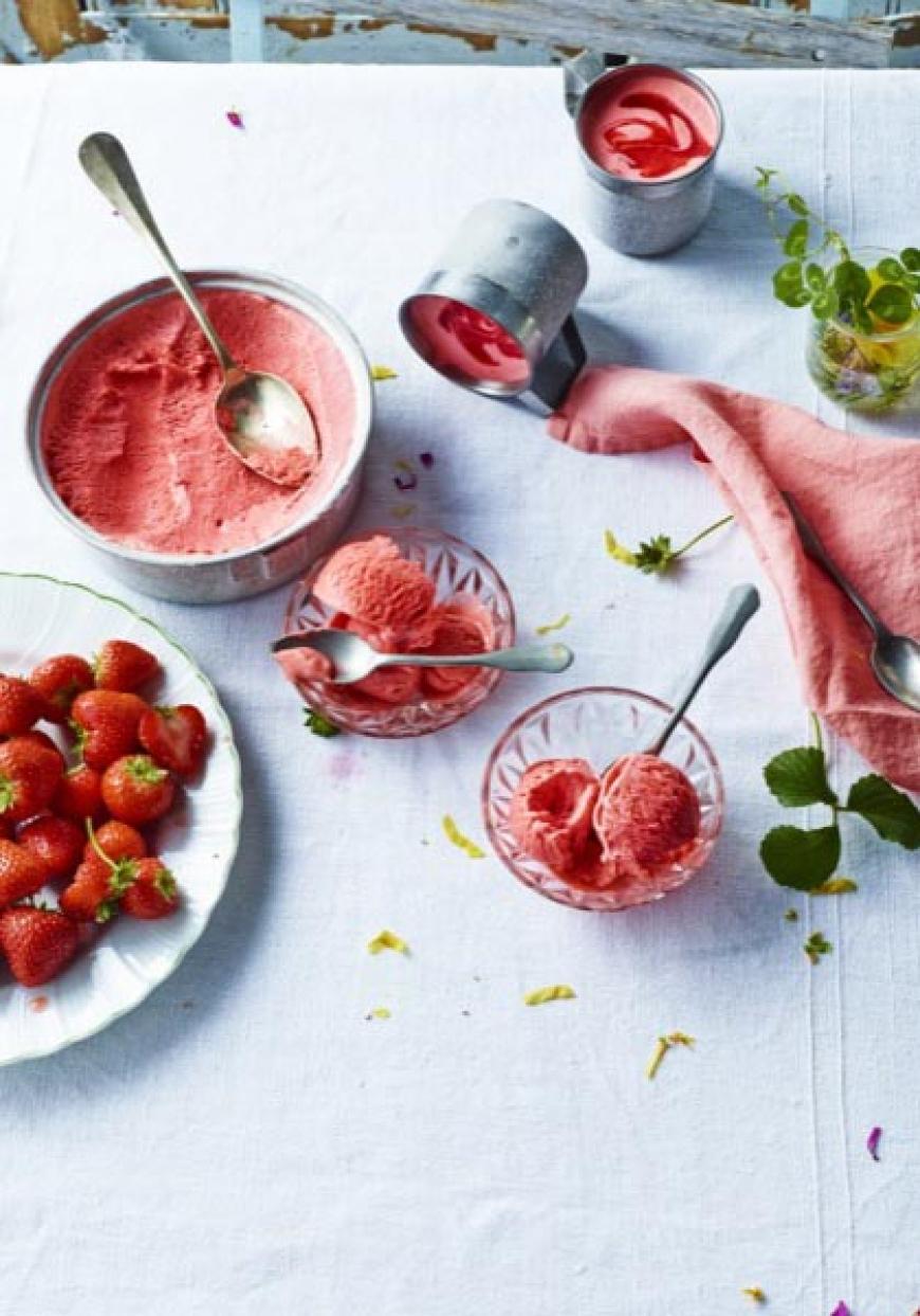 Sorbet minute aux fraises