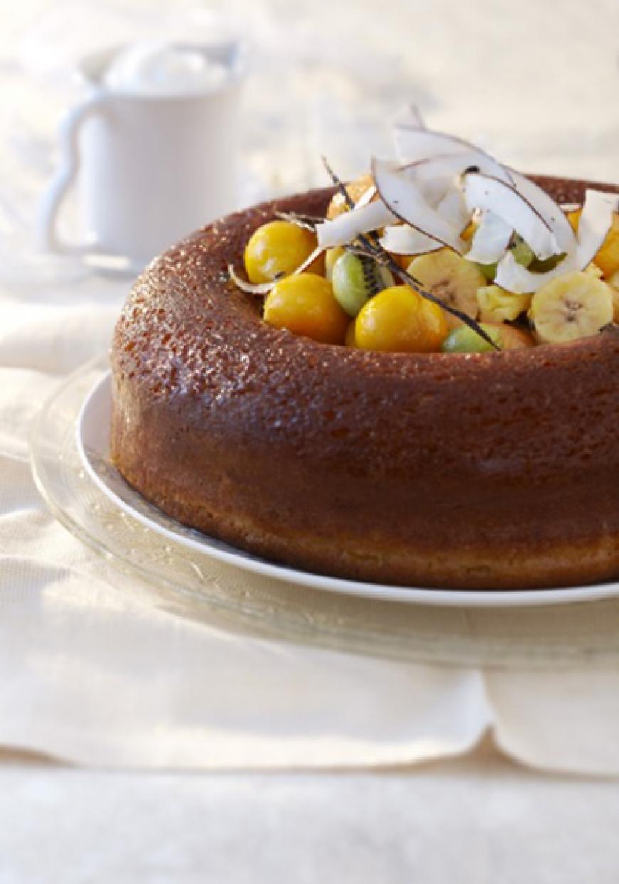 Baba au rhum aux fruits exotiques