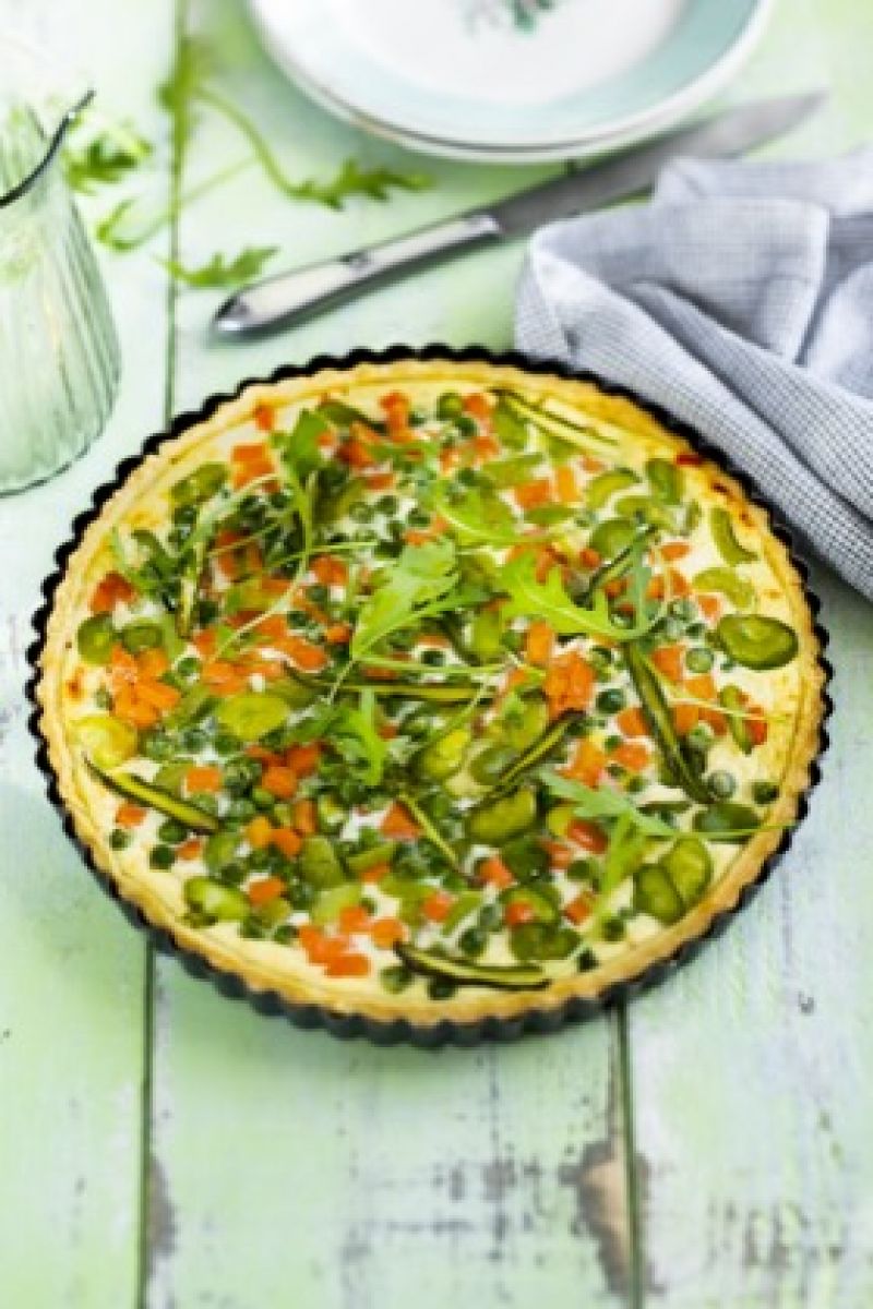 Tarte à la ricotta et légumes de printemps