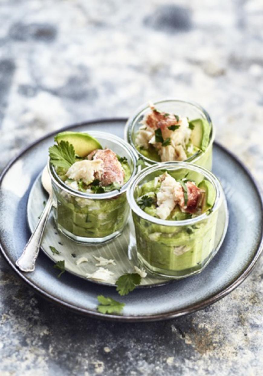 Crème d&#039;avocat au tourteau